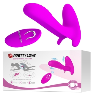 Вибратор со стимулятором клитора фиолетовый PRETTY LOVE Remote Control Massager