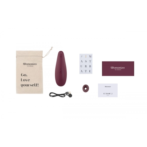 Вакуумний стимулятор для клітора бордового кольору Womanizer Classic 2 - 8