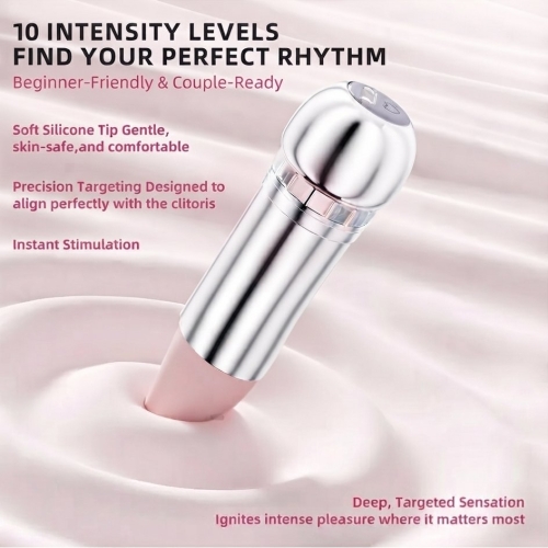 Вакуумный стимулятор в форме губной помады розовый BeYourLover Powder Mist - 4
