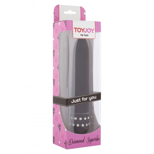 Вибратор для точки G украшен стразами черного цвета Toy Joy Diamond - 2