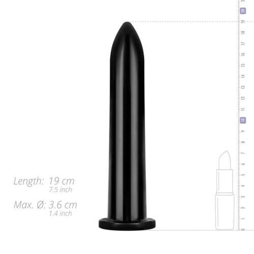Огромный фаллоимитатор гелевый черный All Black AB06 - 6
