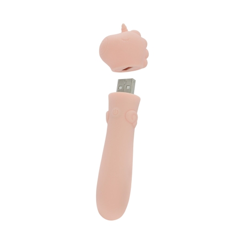 Віброкулька одноріжка для клітора тілесного кольору Unihorn USB Bullet Heart Throb - 2