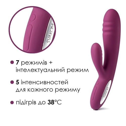 Вибратор кролик для точки Джи и клитора фиолетовый Svakom Adonis - 3