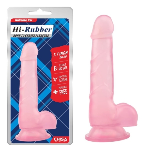 Фалоімітатор 19,5 / 3,3 см на присоску реалістичний рожевий CHISA 7.7 Inch Dildo Pink - 1