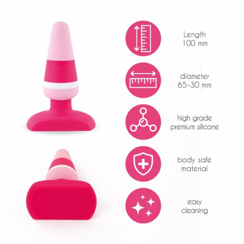 Пробка для анального секса розовая силиконовая FeelzToys Plugz Butt Plug - 2