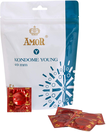 Презервативи з натурального високоякісного латексу Amor Young 50 штук - 1
