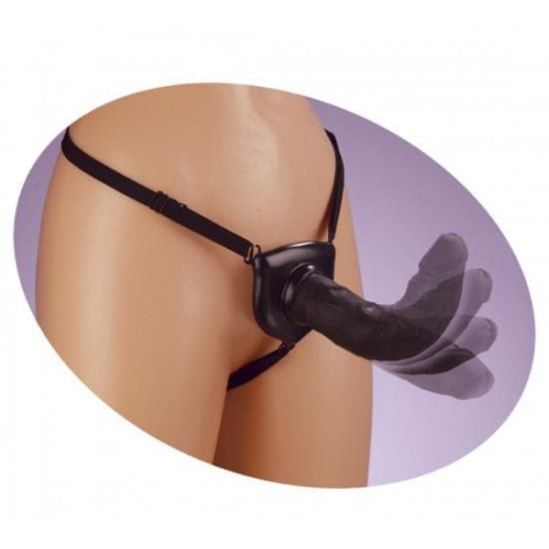Ремінний гнучкий страпон реалістичний чорного кольору Pipedream Fetish Fantasy Posable Partner Strap On - 5
