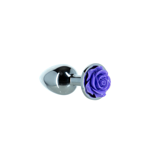 Металлическая анальная пробка Lux Active Rose Anal Plug фиолетовая - 2