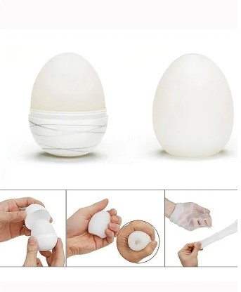 Мастурбатор яйце без вібрації білого кольору Tenga Egg Spider - 3