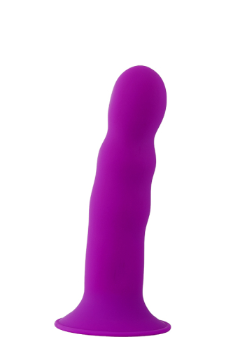 Фаллоимитатор с нагреванием на присоске фиолетовый SOLID LOVE RIBBED - 3