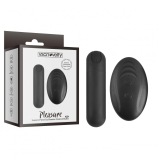 Мини вибропуля для клитора с пультом управления черная Vscnovelty Pleasure Luxury Mini Rechargeable Bullet Vibrator
