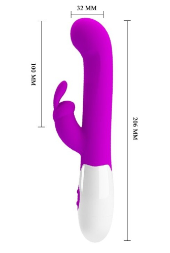 Вибратор-кролик для вагинально клиторальной стимуляции розовый Pretty Love CENTAUR RABBIT VIBRATOR - 6