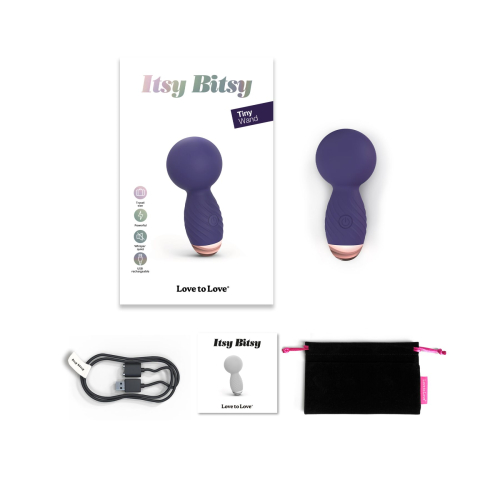 Мини вибромассажер Ванд универсальный фиолетового цвета Love To Love Itsy Bitsy - 5