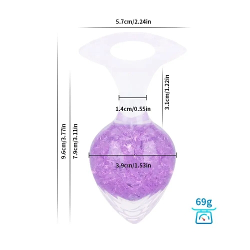Анальная пробка силиконовая фиолетовая Liebe Seele Heart-shaped Crystal Anal Plug размер Medium - 2
