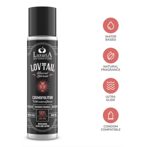 Оральный лубрикант на водной основе со вкусом космополитен Intimateline Luxuria Lovtail 60мл - 3