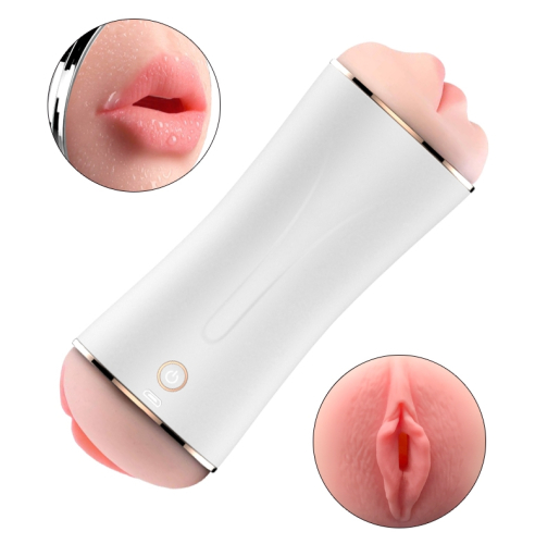 Подвійний мастурбатор Вагіна і ротик з вібростимуляцією BOSS Vibrating Masturbation Cup - 1