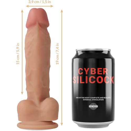 Фаллоимитатор реалистичный на присоске бежевого цвета Cyber Silicock Oliver длина 190 мм - 2