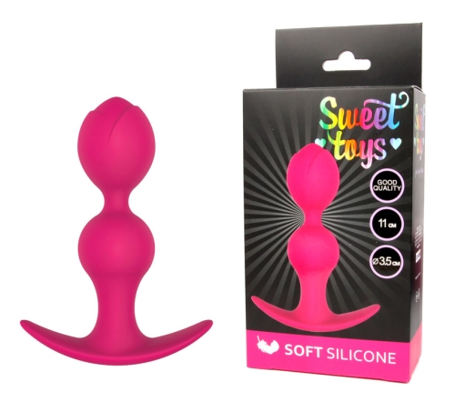 Анальна пробка силіконова SWEET TOYS L 110 мм d 35 мм колір яскраво-рожевий - 1
