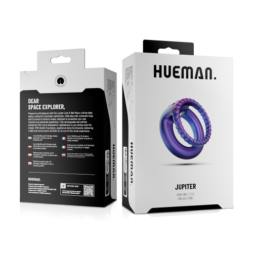Эрекционное виброкольцо на член фиолетовое Hueman Jupiter Vibrating Cock and Ball Ring - 8
