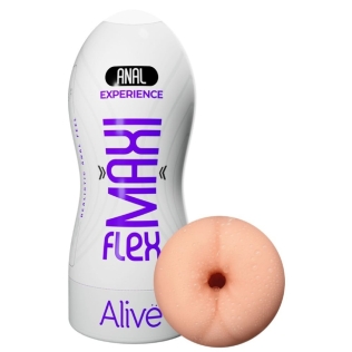 Мастурбатор у колбі Анус бежевого кольору Alive Maxi Flex Anal Experience