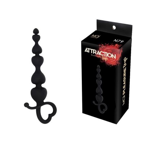 Анальные бусы черные MAI Attraction Toys №79 длина 18см, диаметр 3,1см - 2