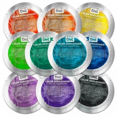 Презерватив из латекса цветной One Color Sensation 5 штук - 1