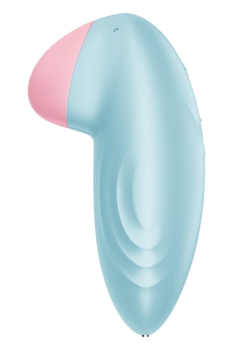 Клиторальный стимулятор с управлением со смартфона голубого цвета Satisfyer Tropical tip - 4