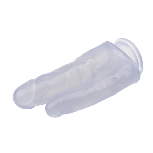 Двойной фаллоимитатор на присоске прозрачного цвета Chisa Dildo - 2
