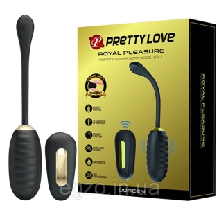Віброяйце з рельєфом і пультом ДУ чорне PrettyLove ROYAL PLEASURE