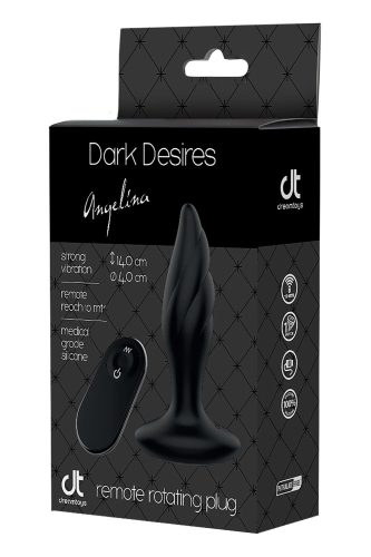 Анальна хвиляста вібропробка чорного кольору з пультом ДК Dream Toys DARK DESIRES ANGELINA - 2