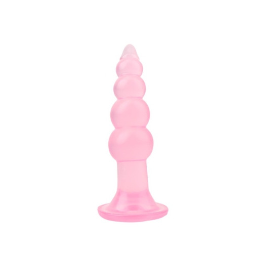 Анальный стимулятор на присоске розового цвета Chisa Bumpy Butt Plug - 3