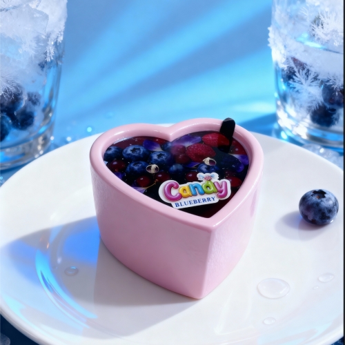 Масажна свічка у формі серця з ароматом чорниці Candy Blueberry 70 мл - 10