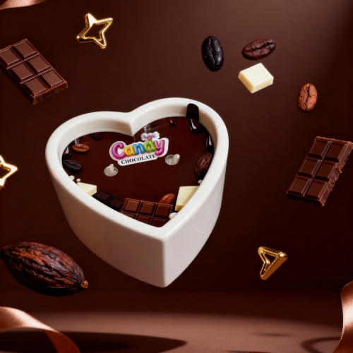 Масажна свічка у формі серця з ароматом шоколаду Candy Chocolate 70 мл - 6