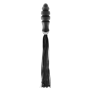 Анальная пробка с хвостиком плёткой чёрная Fetish Tentation Whip with Ogive Handle