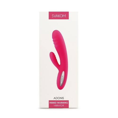 Вибратор кролик для вагинальной и клиторальный стимуляции розовый Svakom Adonis Plum - 7
