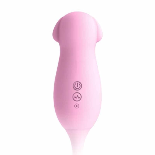 Двойной вибратор с вакуумной стимуляцией клитора розового цвета Boss series Elva Dual Purpose - 3