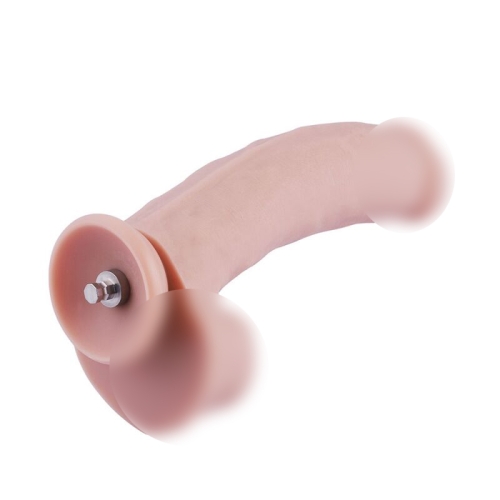 Фалоімітатор реалістичний тілесного кольору Насадка для секс машин Hismith Dildo довжина 210 мм - 1
