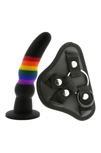 Страпон женский радужный COLOURFUL LOVE STRAP ON SOLID DILDO - 1