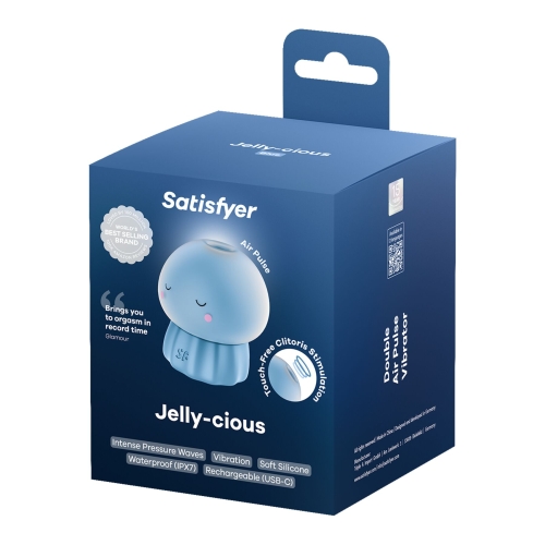 Вакуумний кліторальний стимулятор синій Satisfyer Jelly-cious - 5