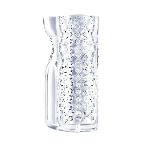 Мастурбатор для чоловіків з вібрацією 10 Speed vibration Ice Girl Textured Sensation Stroker прозорий - 3