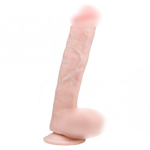Фалоімітатор реалістичний на присоску бежевий з мошонкою EasyToys Realistic Dildo 26,5 см - 1
