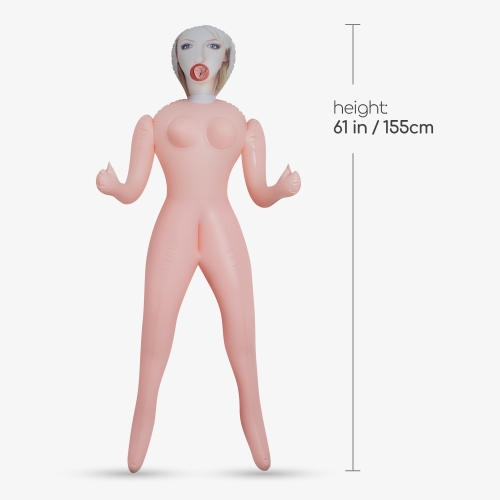 Секс-кукла для мужчин с 3 отверстиями бежевая Crushious CRISTINA The Inflatable Nurse длина 1550 мм - 8