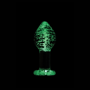 Анальна скляна пробка прозорого кольору що світиться NS Novelties Firefly glass plug large