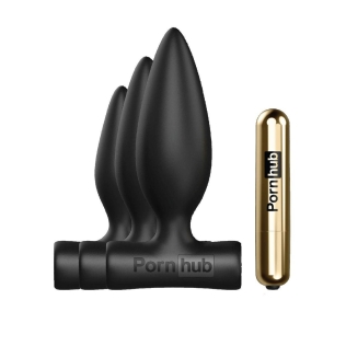 Набор анальных пробок с перезаряжаемой вибропулей Pornhub Anal Training Kit