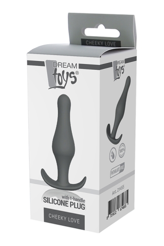 Анальний плаг сірий з Т-подібною ручкою PLUG WITH T-HANDLE - 2