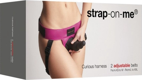 Трусики для страпону з голографічним оздобленням кольору фукції Strap On Me Curious розміри XS S M L XL XXL - 9