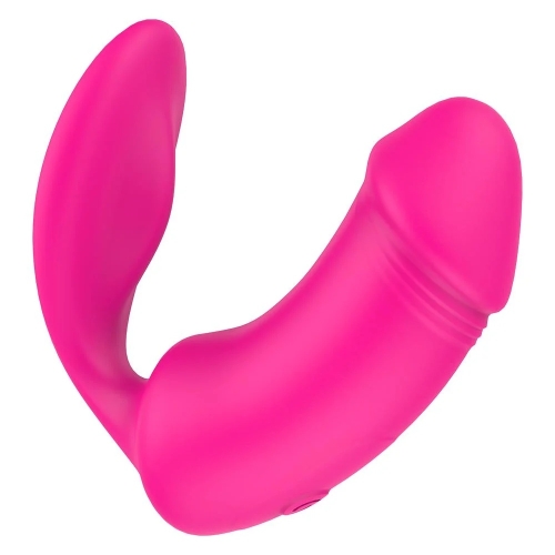 Подвійний вагінально-кліторальний вібратор з рожевим пультом Dream Toys Essentials - 18
