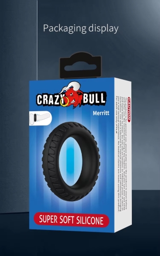 Ерекційне кільце на член у формі шини силіконове чорне LYBAILE Crazy Bull Merritt - 7
