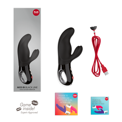 Вібратор зі стимуляцією клітора Fun Factory MISS BI BLACK LINE - 11