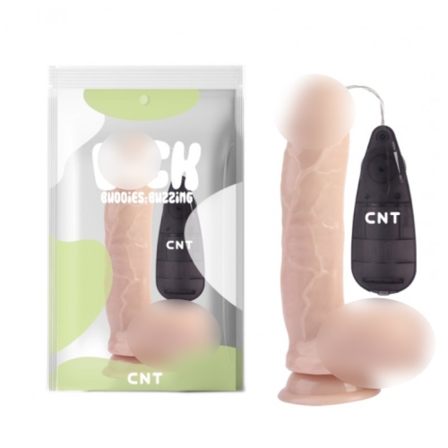 Вагинальный вибратор на присоске с ПУ Cnt Vibrating Dildo Flesh 9.0 телесный - 1